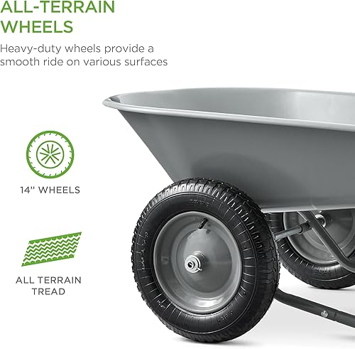 Vista 32 de Best Choice Products carretilla de jardín para hogar con doble rueda
