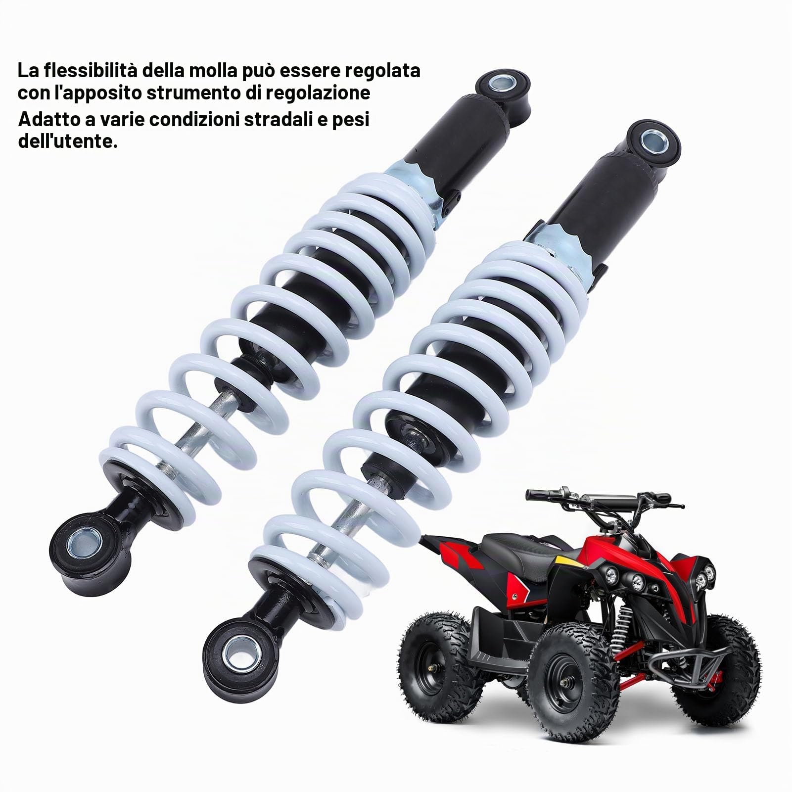 2 Pz 300mm Moto Ammortizzatore Sospensione Posteriore Smorzamento Regolabile Ammortizzatore per Mini Dirt Bike Scooter Pocket Carrello