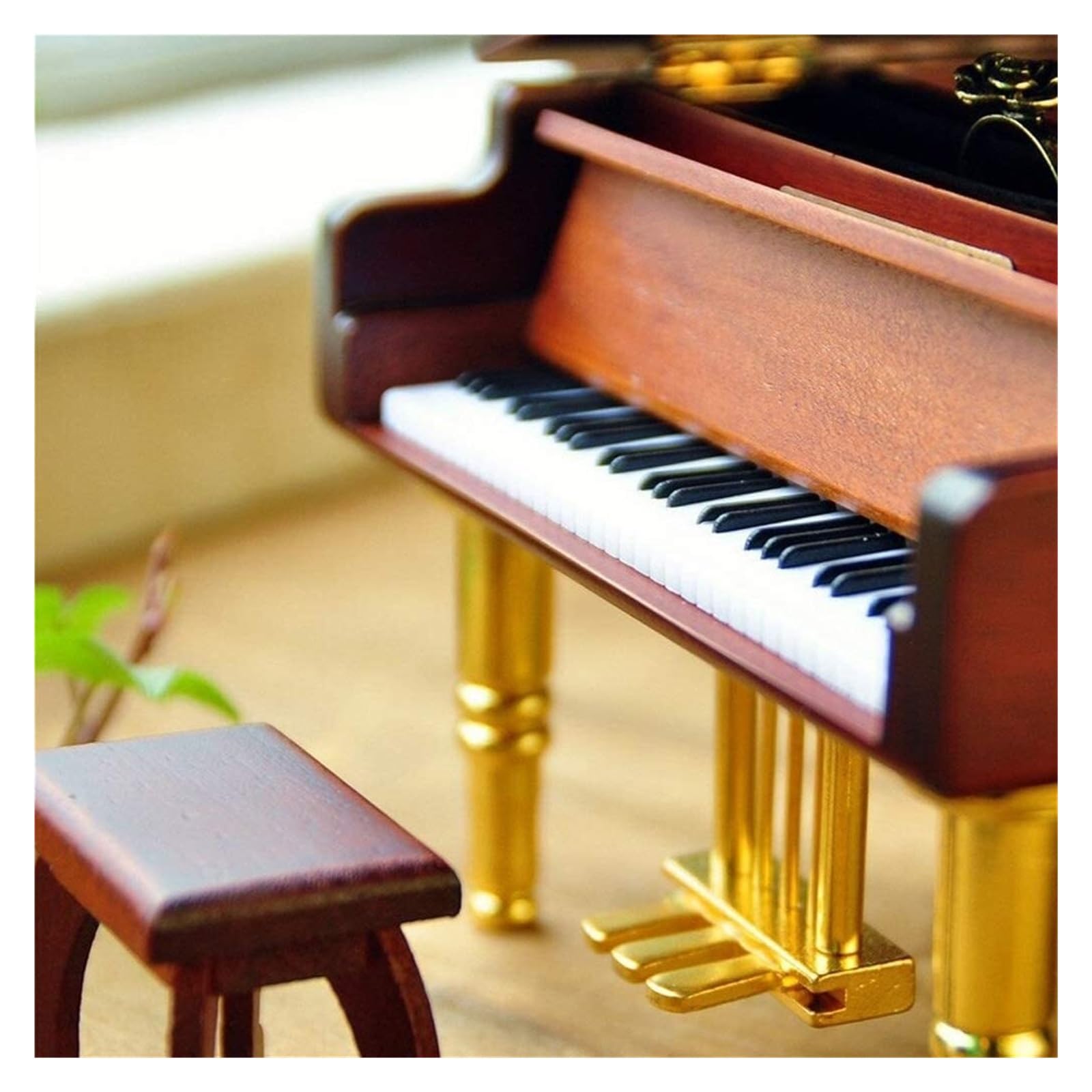 ◇◎木製 ピアノ ジュエリーケース オルゴール付き 扉 引き出し付