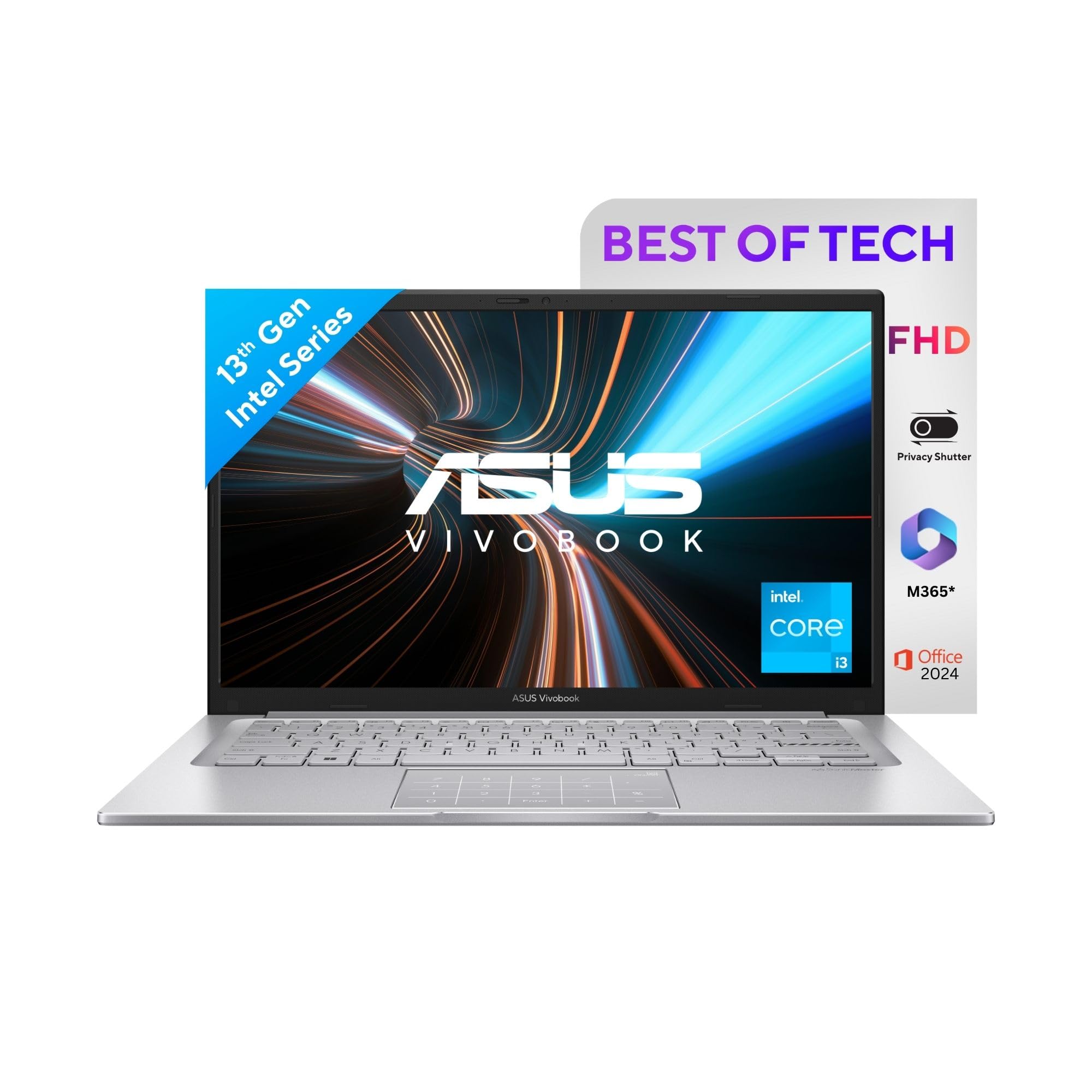 ASUS Vivobook 14, Intel Core i3 13th Gen 1315U, 8GB RAM, 512GB SSD