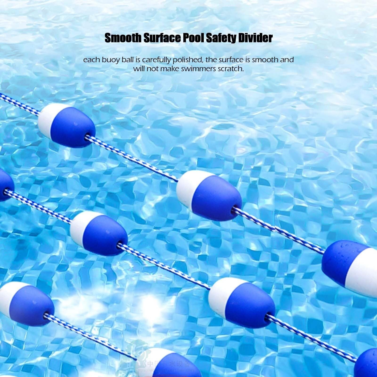 Generico Barriera Galleggiante per corsie di Piscina Blu e Bianca - Kit di Sicurezza da 89 Piedi per Piscine Basse e Profonde, barriera Galleggiante per Sport Acquatici e Sicurezza in Piscina