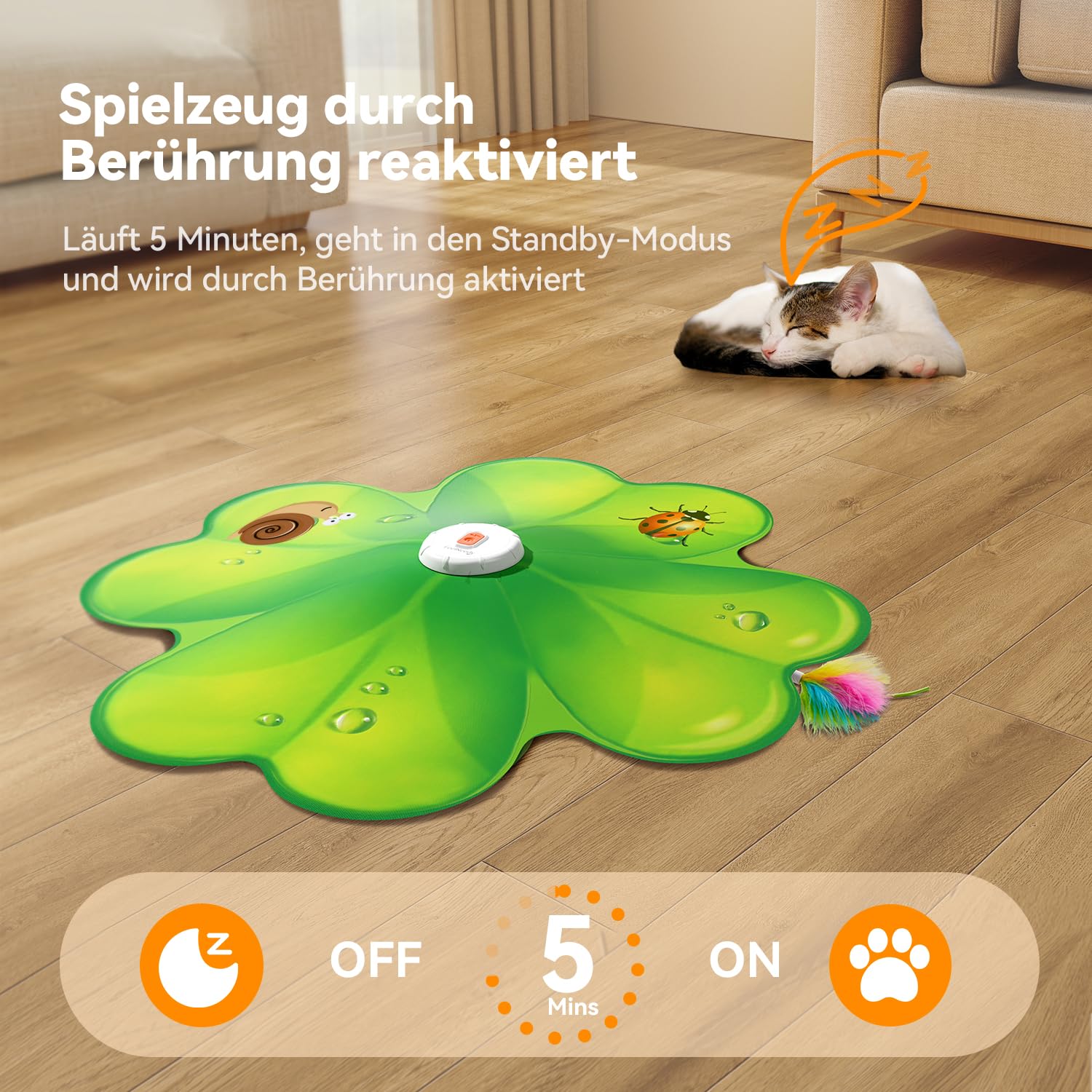 FEELNEEDY Katzenspielzeug, Spielzeug für Indoor, Versteckspielzeug für Kätzchen, Whack a Mole Motion, Elektronisches Katzen Spielzeug für Übungen