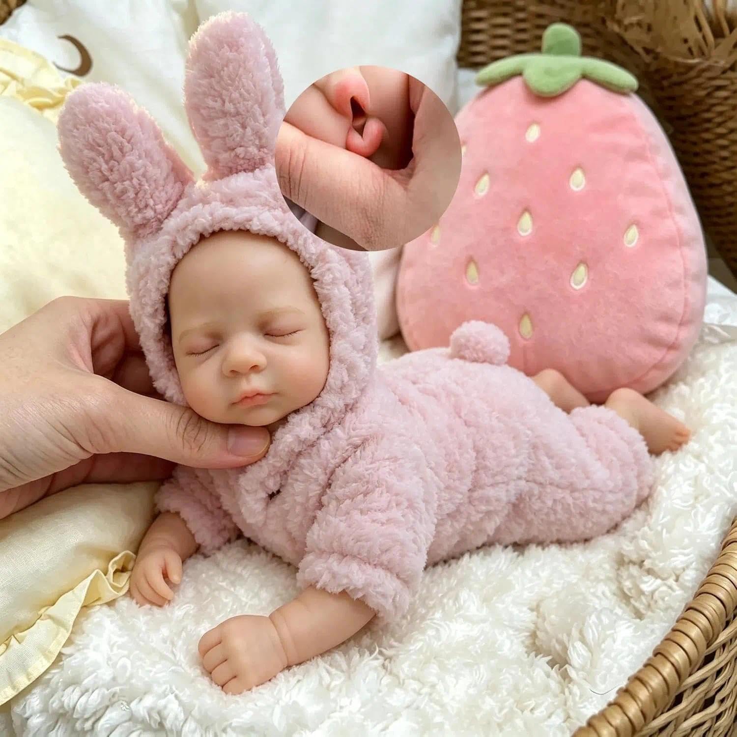 Zero pam Full Silicone Reborn Baby Doll Girl, 12 Inch 30CM Real Squishy Reborn Baby Dolls Silicone Full Body, Realistic Newborn Babies, Anatomically Correct Lifelike Newborn Dolls For Girls Gifts