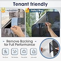 Vista 6 de Coavas Película de privacidad unidireccional para ventana, control de calor, tintado de ventana para el hogar, película reflectante para ventana