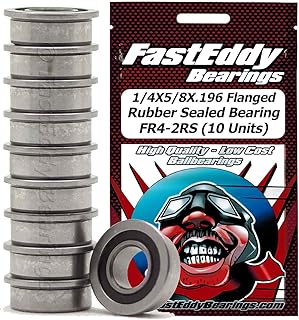 FastEddy Bearings 1/4X5/8X.196 Flanged Rubber Sealed Bearing FR4-2RS (10 Units)