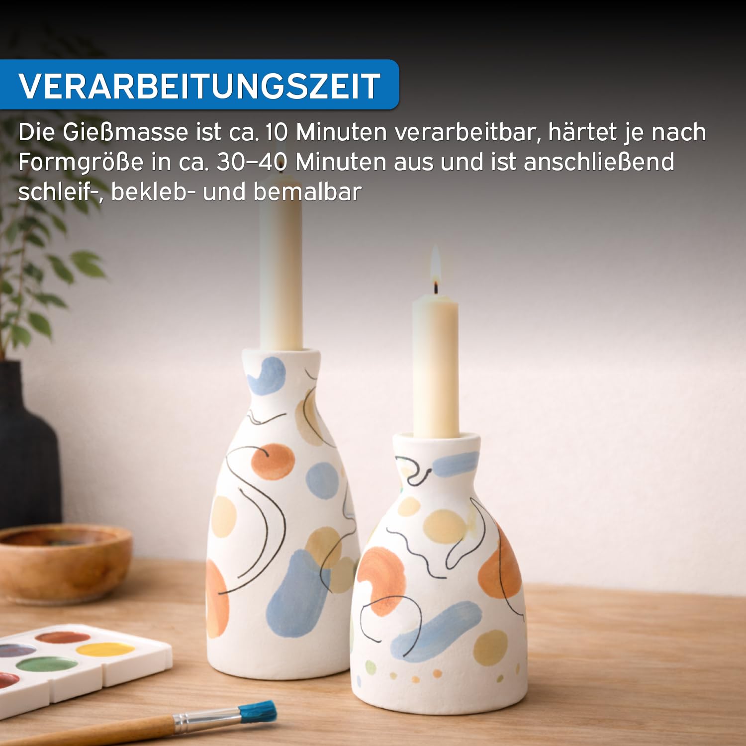 Keraflott Reliefgießpulver weiß 25kg, mit kör4u Gipsbecher, Gießen Basteln