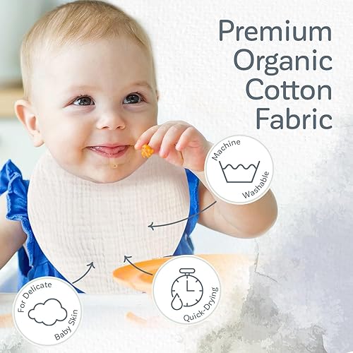 Miniatura 10 de KiddyCare Baberos para babear y dentición para bebés niñasniños  Baberos bandana para comer, baberos lavables para bebés recién nacidos  Baberos de