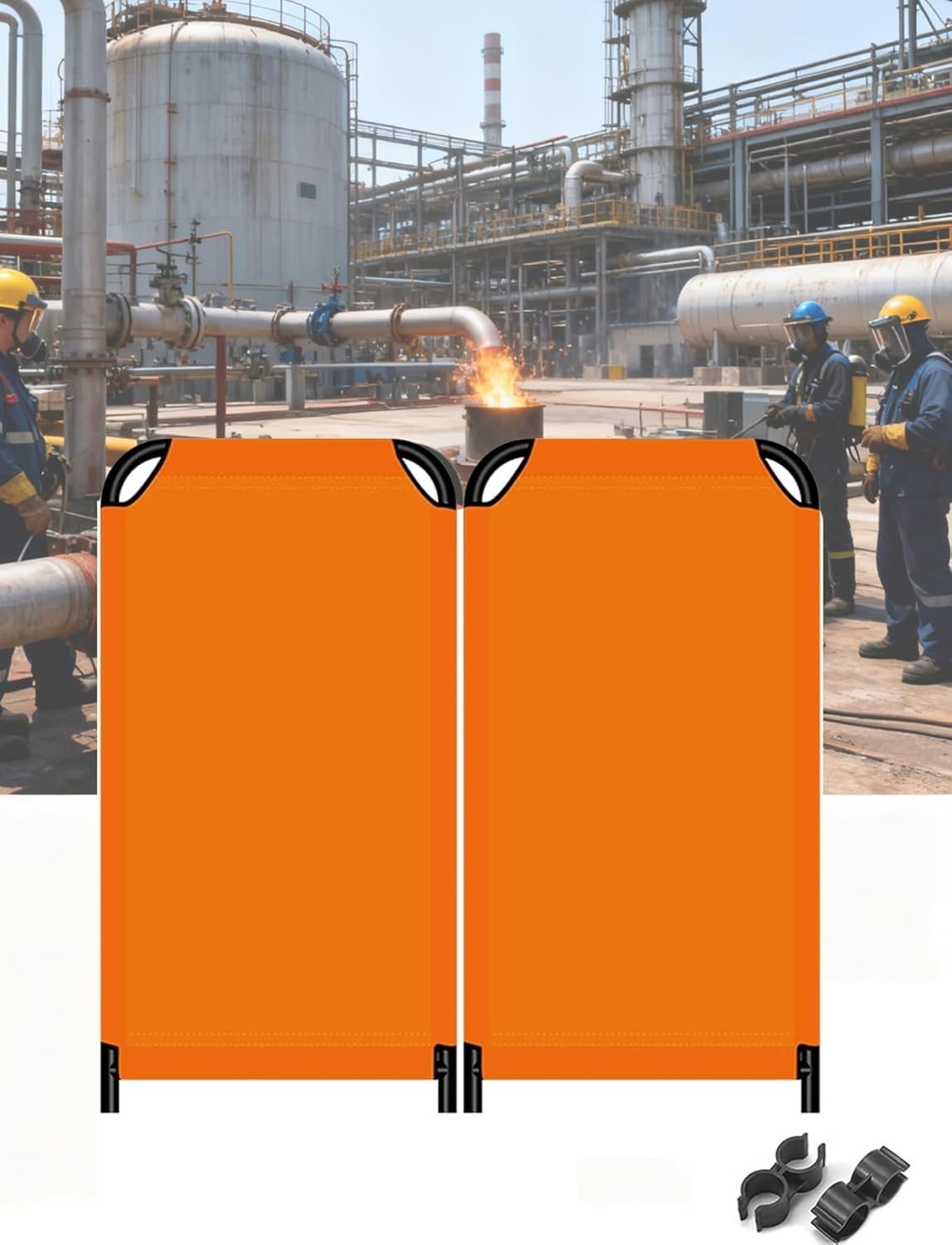 Portable Welding Screen with Frame,Flame Retardant Welding Curtain for Workshop,Garage, and Metal Fabrication Safety 2pcs