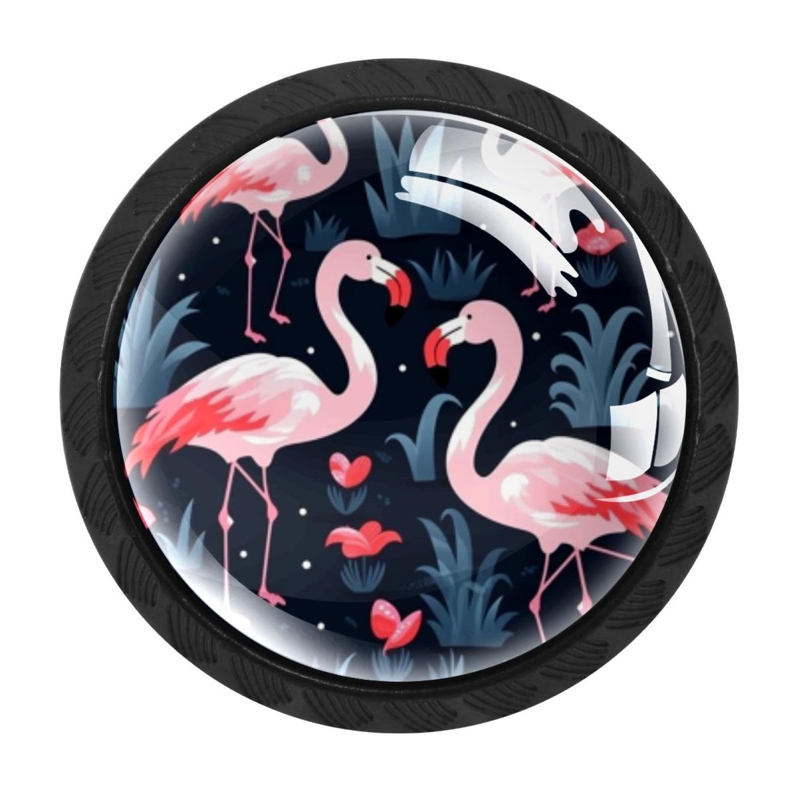 Chenzzzz Multicolored 19 4 Pieces Round Cabinet Knobs Flamingo Rainforest Dresser Knobs Pulls Handles With Screws For Drawer Pulls Handles Knobs Door Knobs