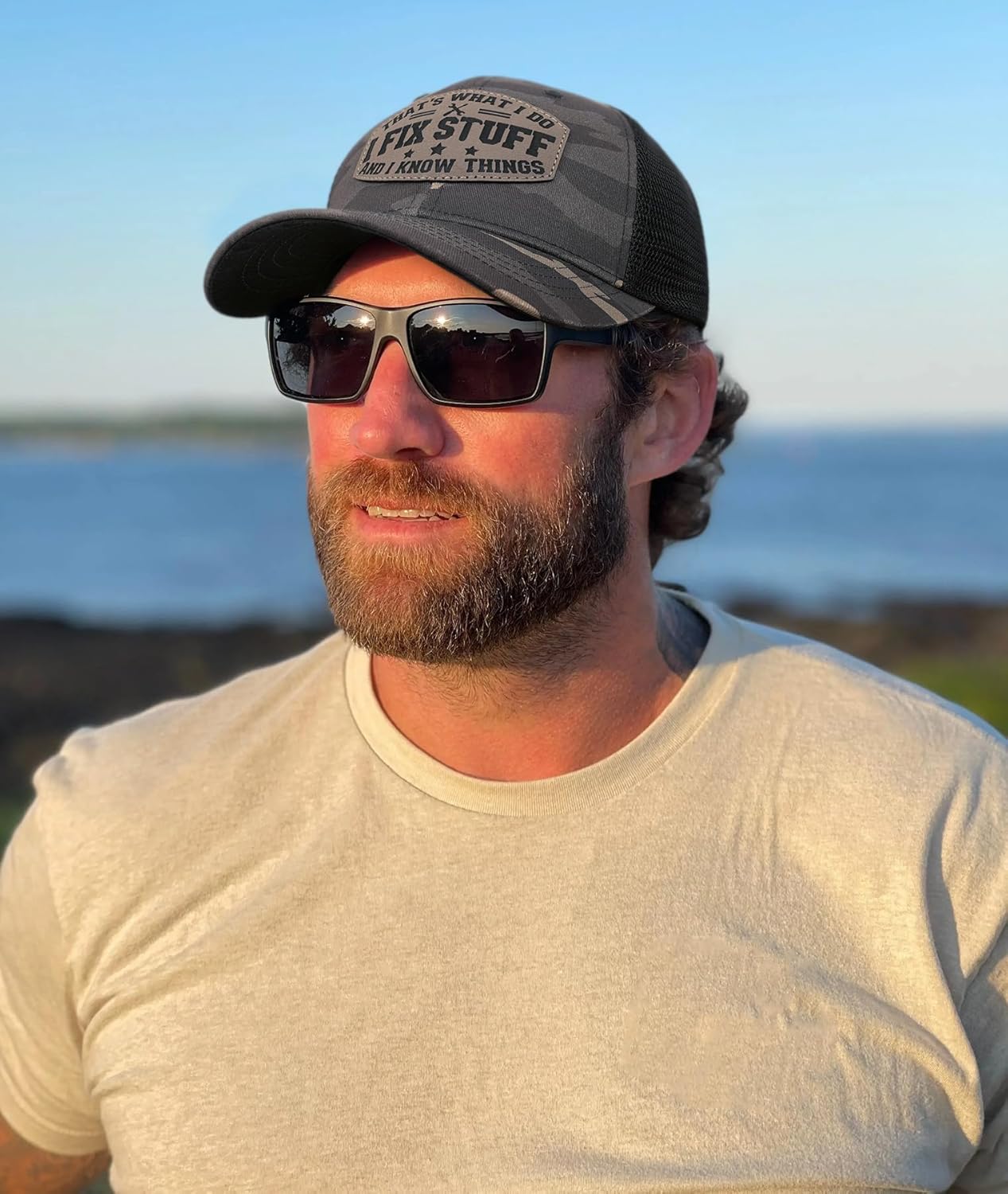 Funny Mens Trucker Hats - I Fix Stuff and Know Things Hat for Men Dad Father Uncle - Adjustable & Breathable Casual Wear - Image 4