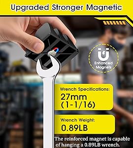 Oligeti 50pcs Magnetic Wrench Organizer Set for Metal Tool Box,Modular Wrench Holder with Metric&SAE Labels