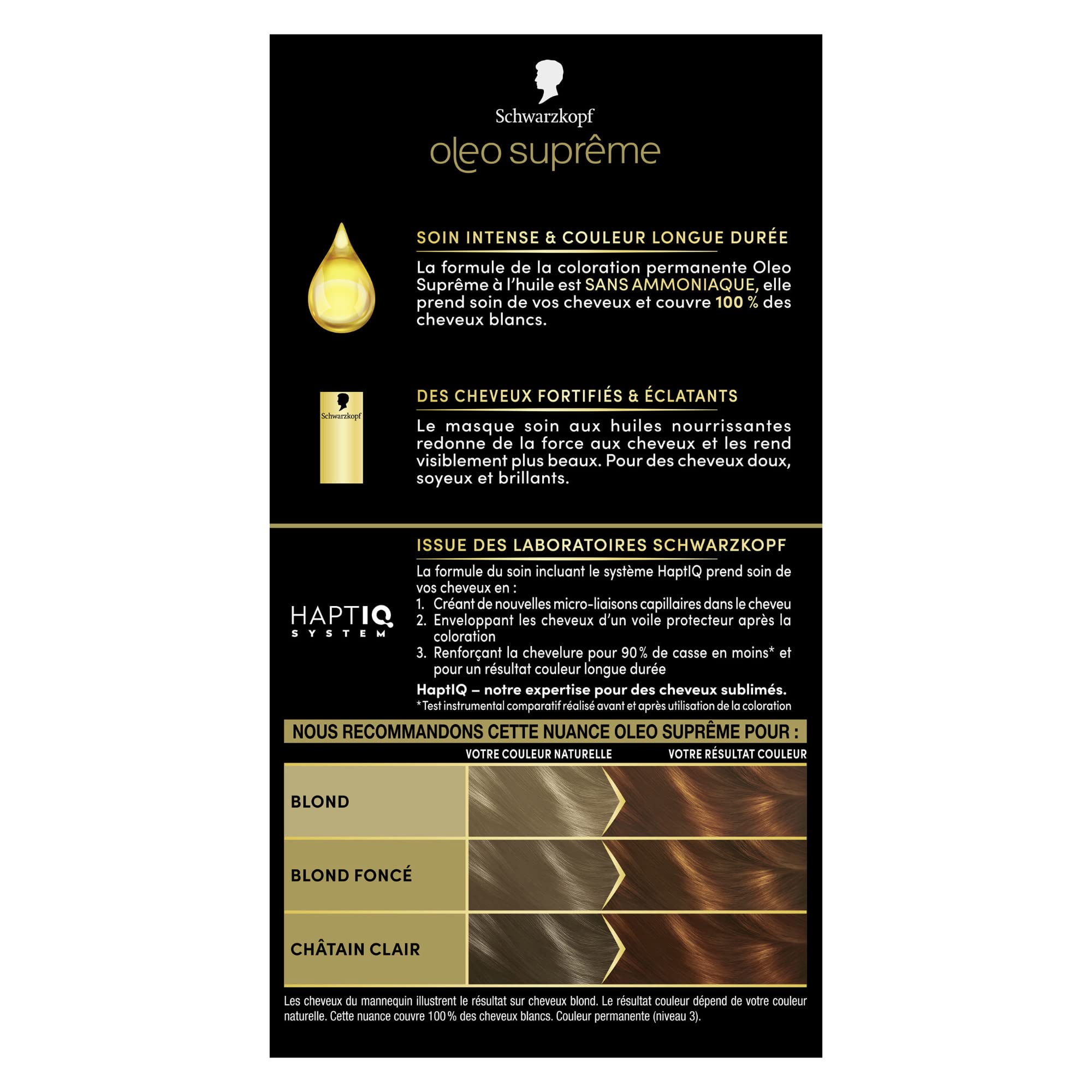 Schwarzkopf Oleo Supreme – Tinte de aceite permanente, color y brillo de larga duración, sin amoníaco, cubre 100% cabello blanco, sistema HaptIQ, cobre profundo 6-76