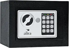 Cofre Digital Eletrônico, 23x17x17cm, Senha e 2 Chaves, Alira Home MR-BX-002