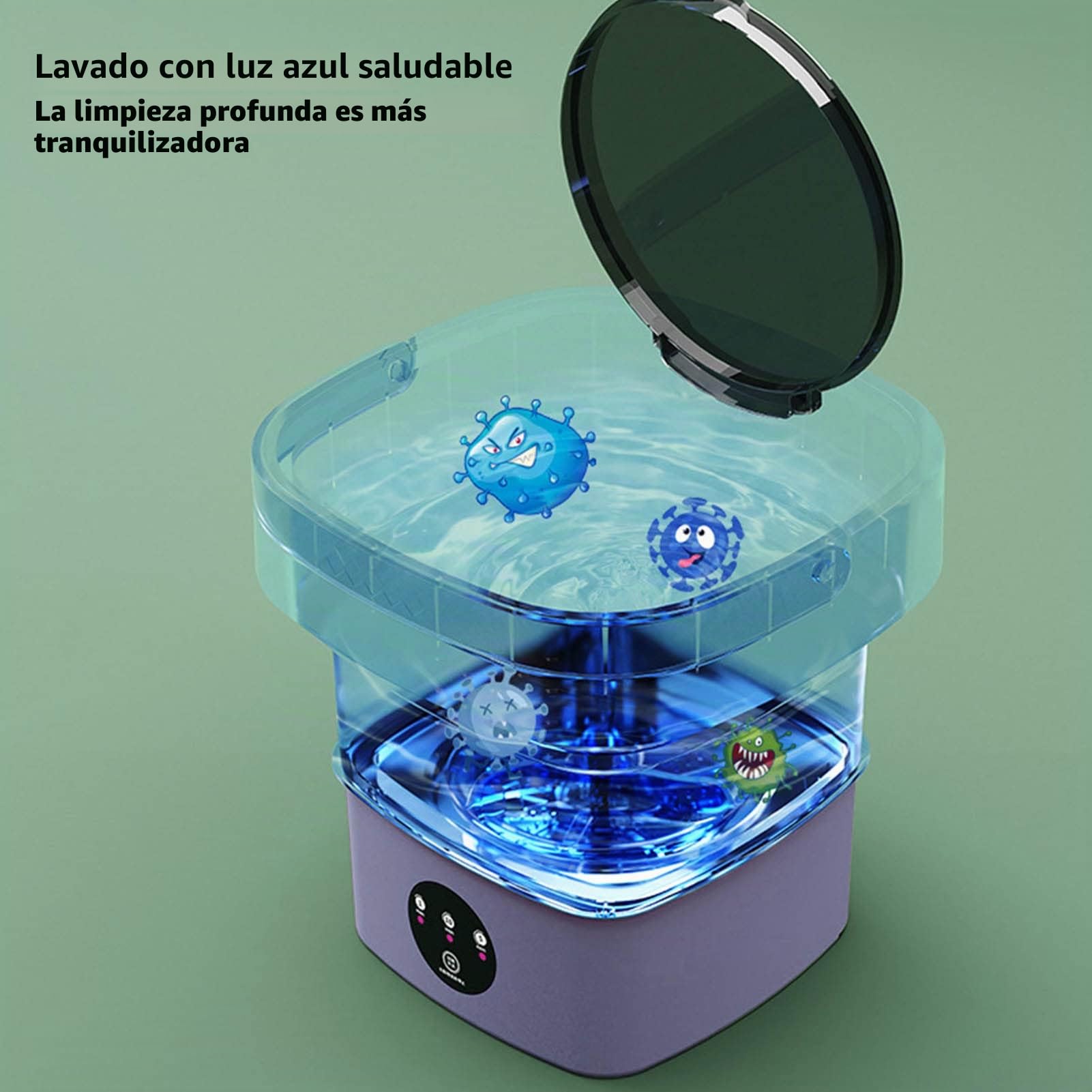 Fockety Lavadora Portátil, Mini Lavadora Plegable de 6,5 L con Secador Giratorio y 3 Modos, Lavadora Portátil Semiautomática de Limpieza Profunda para Caravana, Camping, Apartamento (Púrpura)