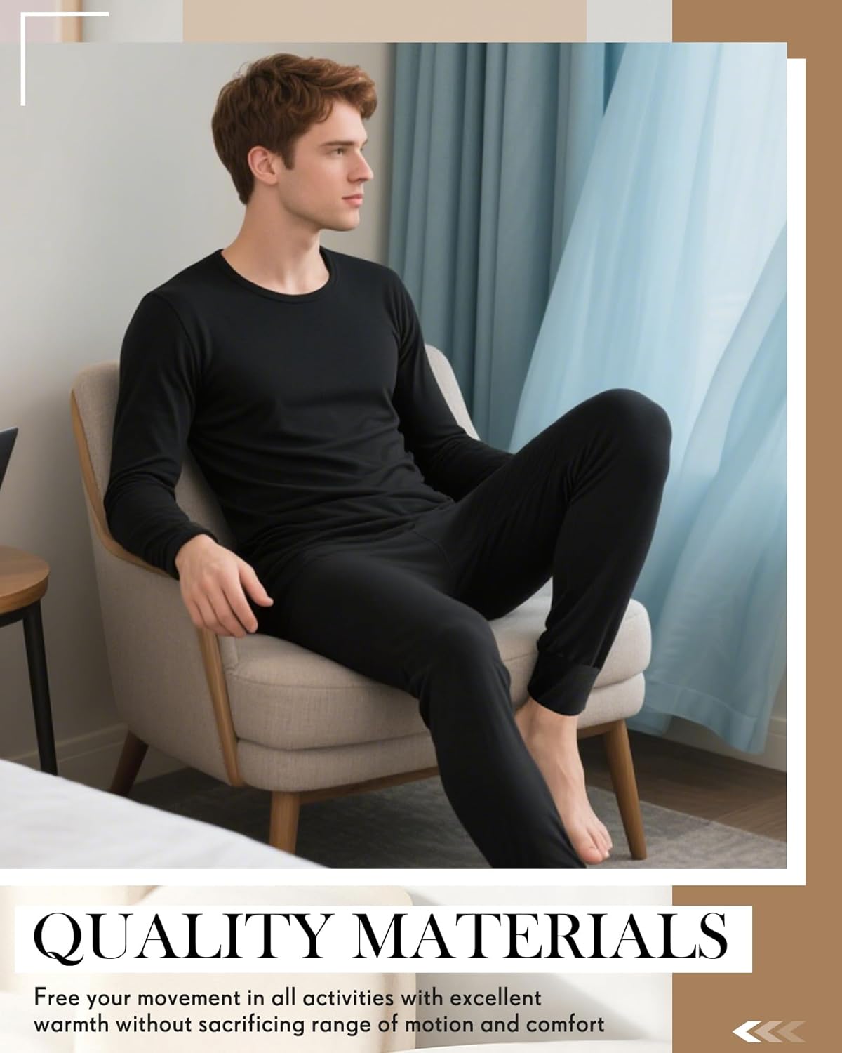 12 Pack Men's Thermal Underwear Sets Long Underwear Fleece Lined Top Bottom Base Layer for Cold Weather,Homeless - Image 6