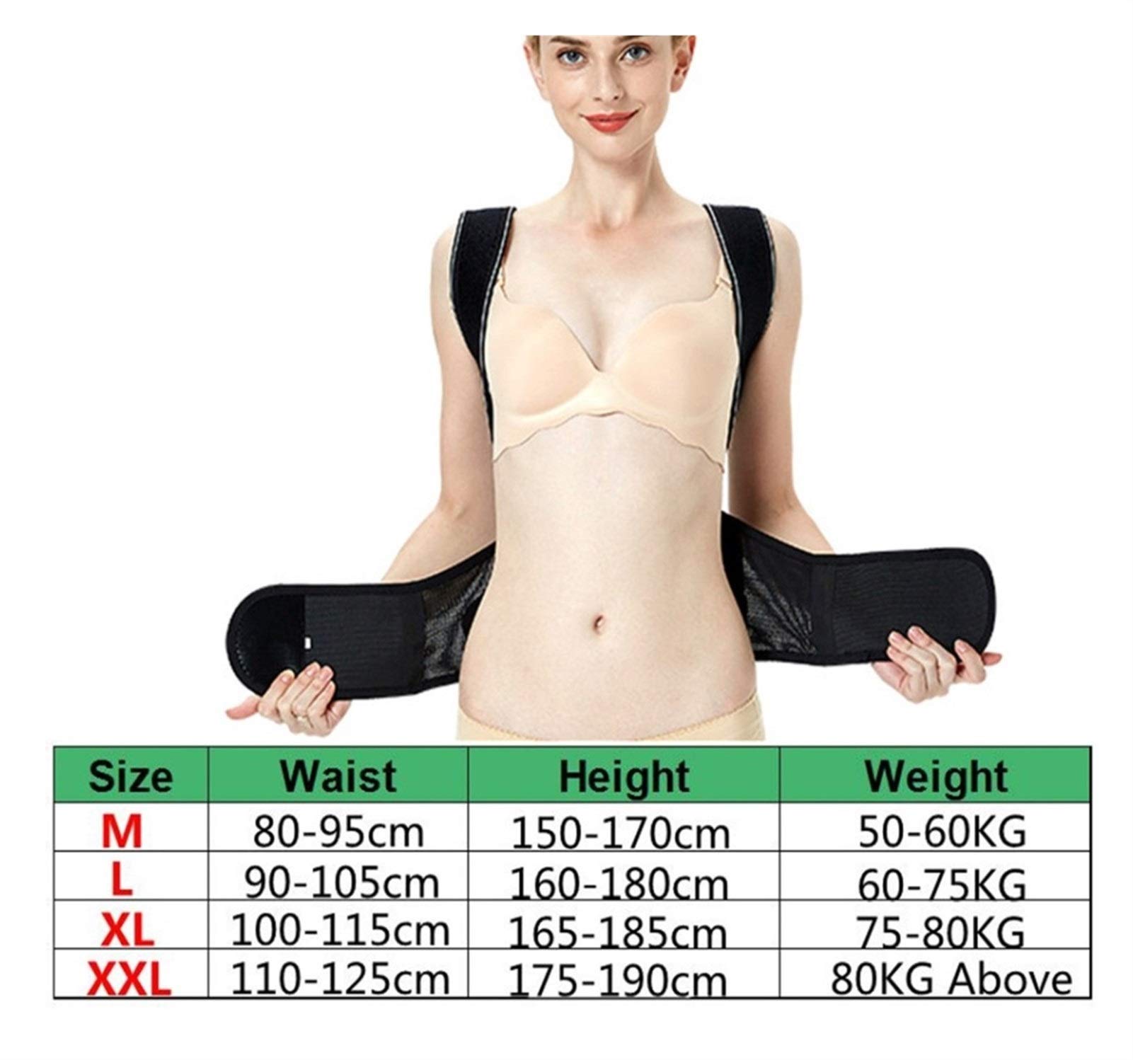 DSMYYXGS Apoyo de Las Mujeres de los Hombres. Correa de Espalda Lumbar Soporte Ajustable Bodywellness Corrector de Postura Hombro cinturón ortopédico de la Columna Vertebral