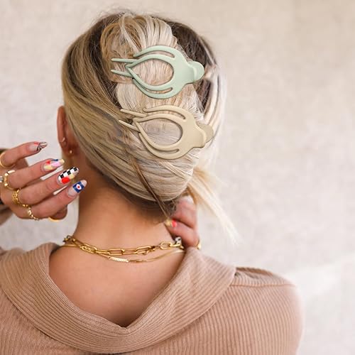 Miniatura 56 de Pinzas para el cabello French Concord, 6 pinzas para el cabello planas deslizantes laterales para volumen, agarre fuerte, agarre antideslizante