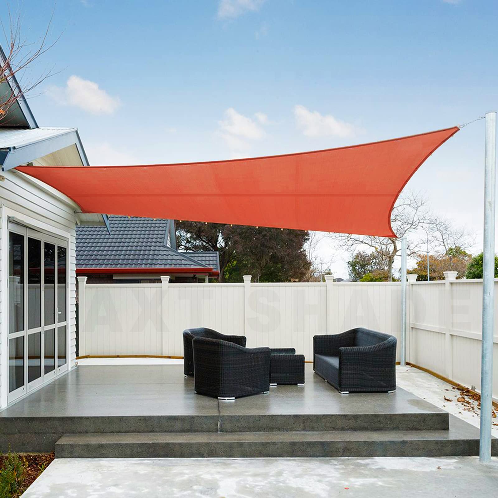 AXT SHADE Toldo Vela de Sombra Impermeable Triangular 3x3x4,25m Protección Rayos UV para Exterior Terraza Patio Jardín-Arena — view 21