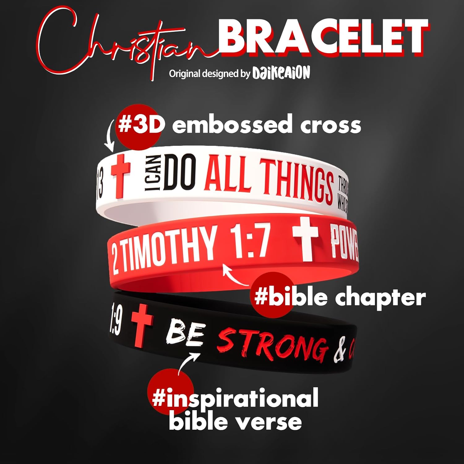 60pcs Bulk Christian Silicone Wristbands with Inspirational Bible Verse – Scripture Bracelets Church Gifts, Sunday School Prizes, Party Favors - Image 2