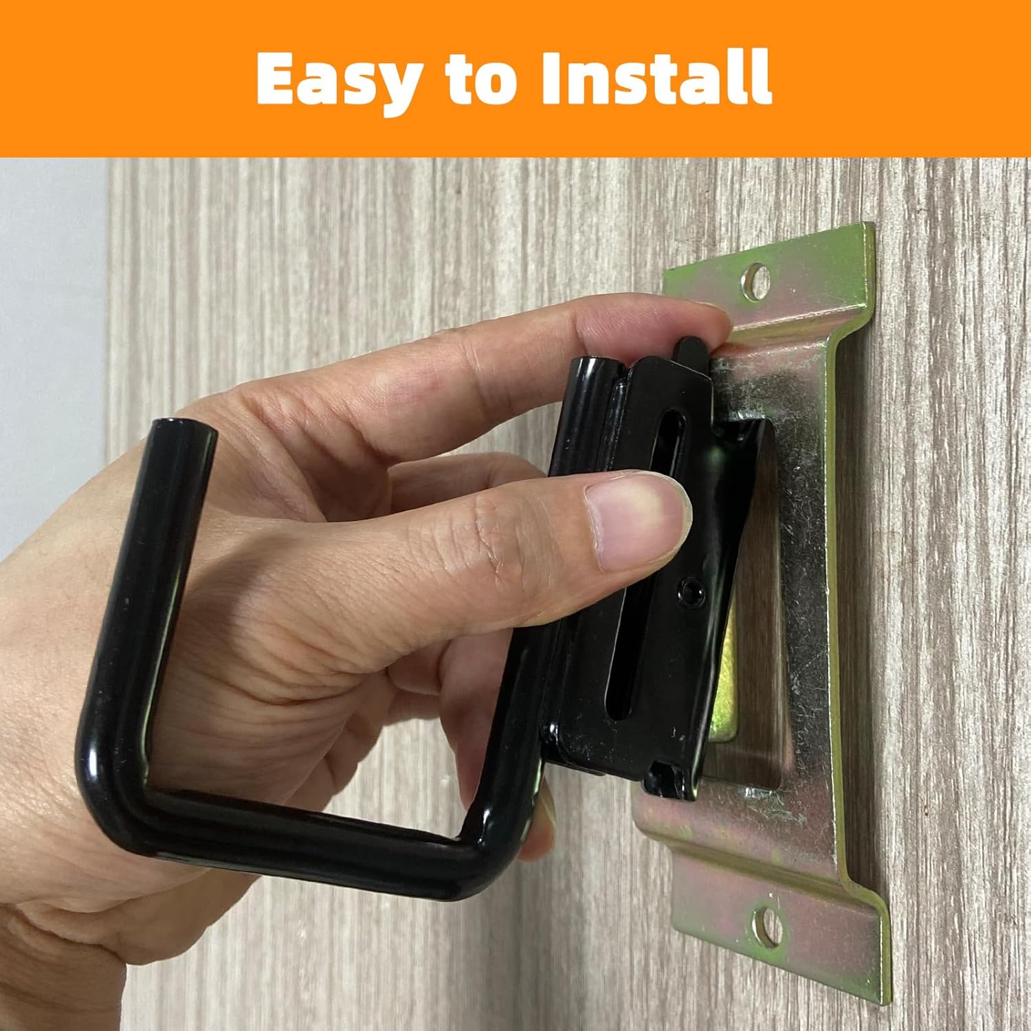 Linone 12 PCS E Track J Hooks, Heavy Duty Hanging Hooks Vertical E Track Accessories for ETrack Rail System, Enclosed Trailer, Cargo Van,Semi-Trucks Trailer, Black