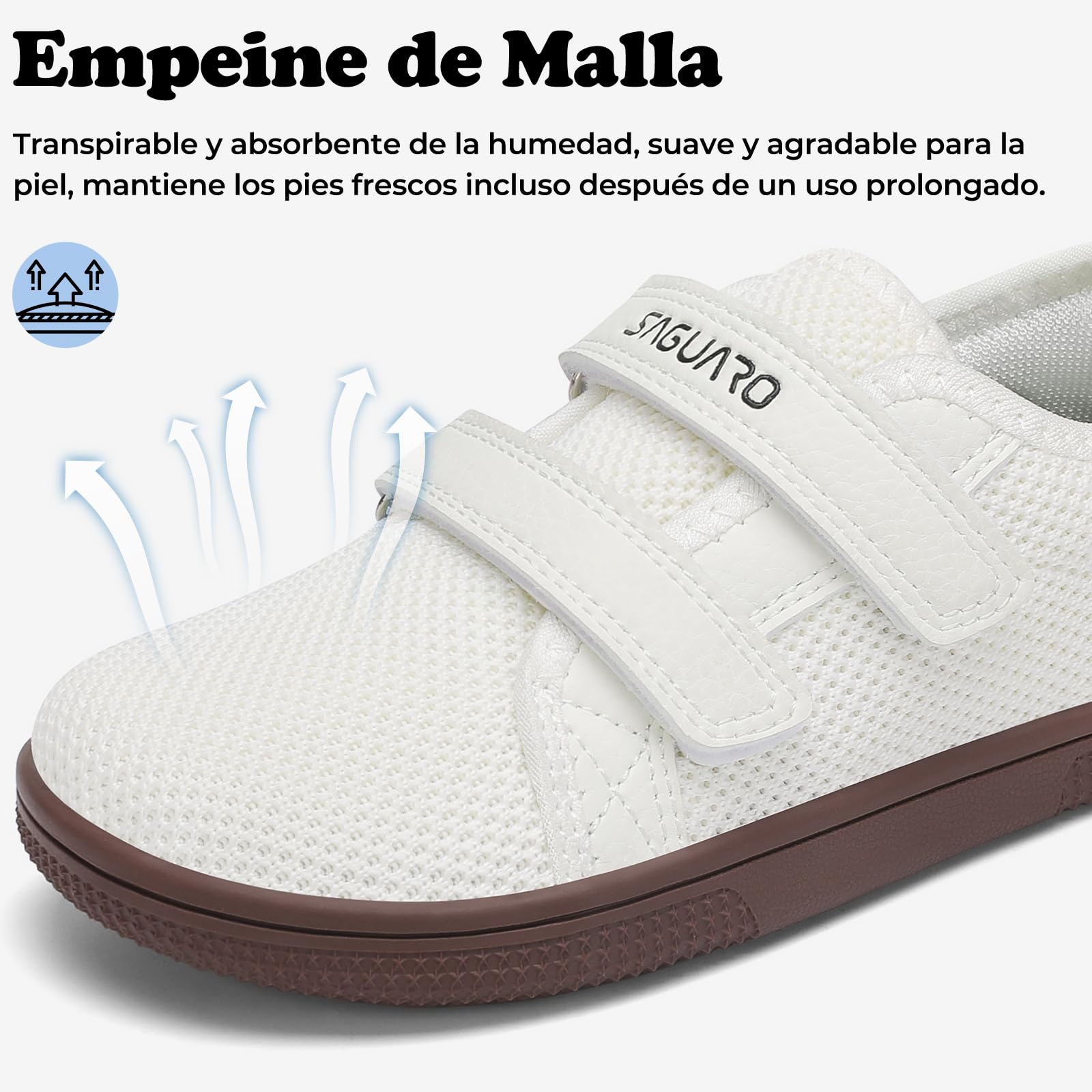 SAGUARO Zapatillas Barefoot Niños Calzado Deportivas - Puntera Ancha & Zero-Drop Sole para Adecuado Colegio y Causal,Gr.25-35
