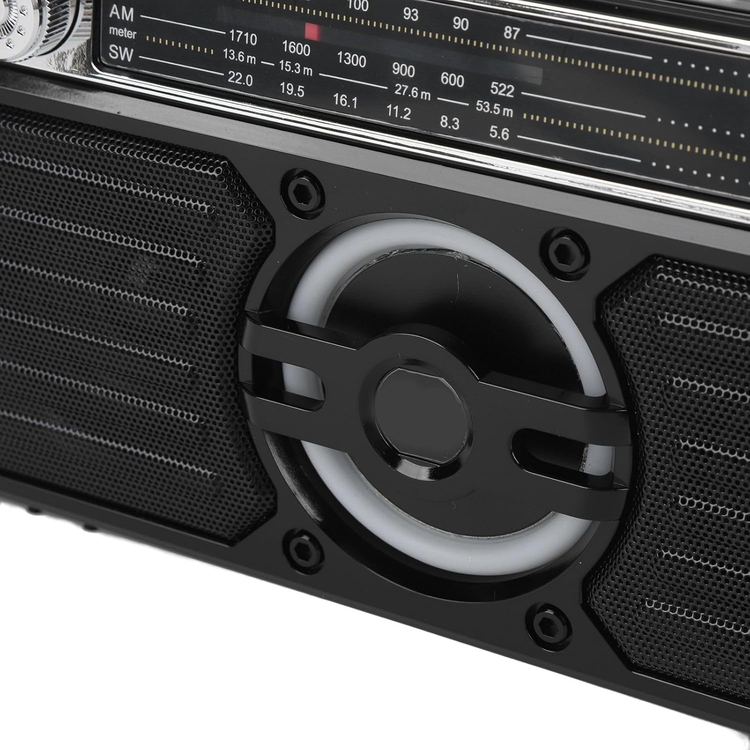 Heayzoki Portable AM FM Radio, 4 in 1 Bluetooth Speaker, Battery Powered, Type C Charging, Clear FM Reception, 18 Hours Play Time, Portable for Travel, Garden, Bathroom (Black)