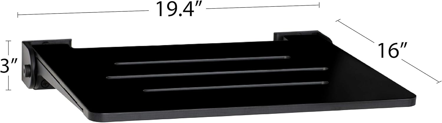 Seachrome SHAFSL-185155-PBS-S-MB Slimline Wall Mounted, Folding Shower Seat, Foldable Shower Bench for Inside Shower, Fold Down Shower Seat, Matte Black Shower Seat : Baby