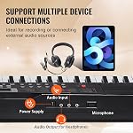 61-Key Digital Keyboard Piano with 200 Tones and Rhythms, Portable Electric Piano Kit with 60 Demo Songs, Built-In Speakers, Headphones, and Stickers for Beginner Practice