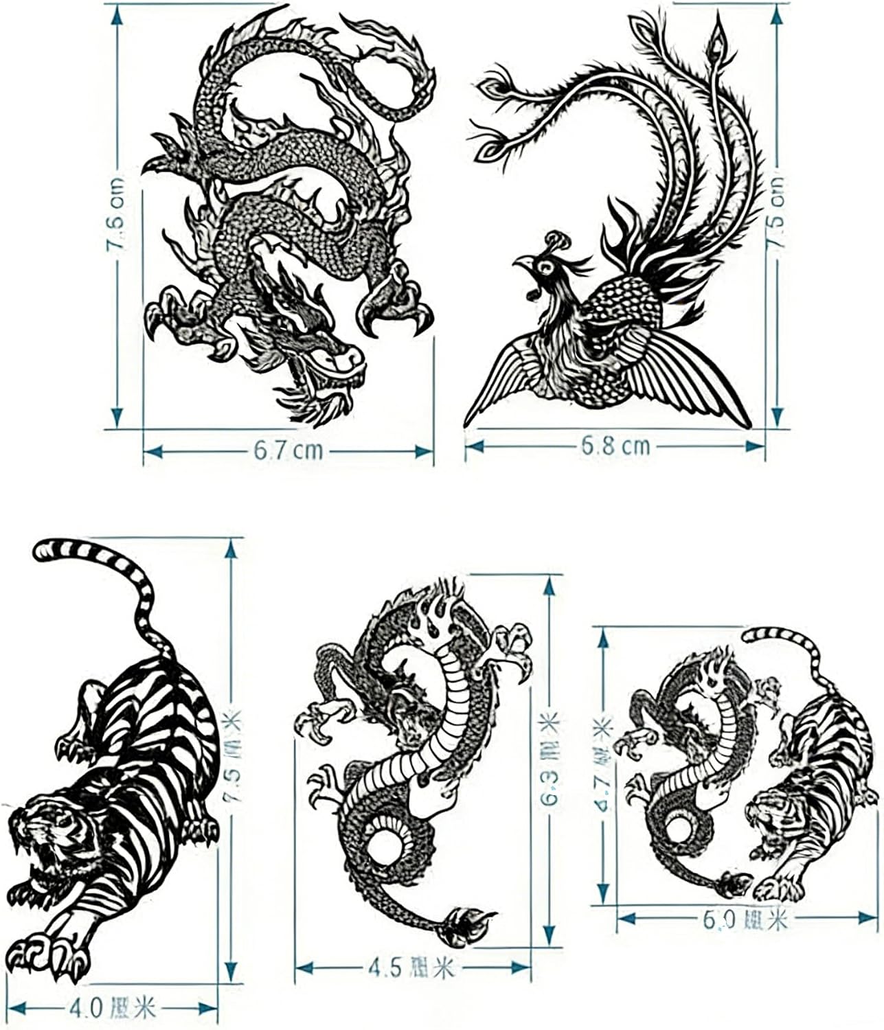 Gold Dragon Phoenix Metal Phone Stickers – Chinese-Style Design Ultra-Thin Electroplated Shiny Self-Adhesive Animal Geometry Sticker for Mobile Phone Case, Laptops, Water Cups, Unique Party Decoration image 3