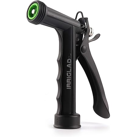 IRRIGLAD Hose Nozzles, Full Size Pistol Grip Water Nozzle Sprayer with Threaded Front, High Pressure Nozzle, Adjustable Spray Water Flow for Watering Plants, Showering Pet, Washing Car, Cleaning