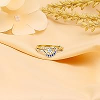 Vista 5 de Juego de anillos apilables de sol y luna para mujer, anillos de joyería celestial ajustables para mujer, anillos a juego como regalo de Navidad