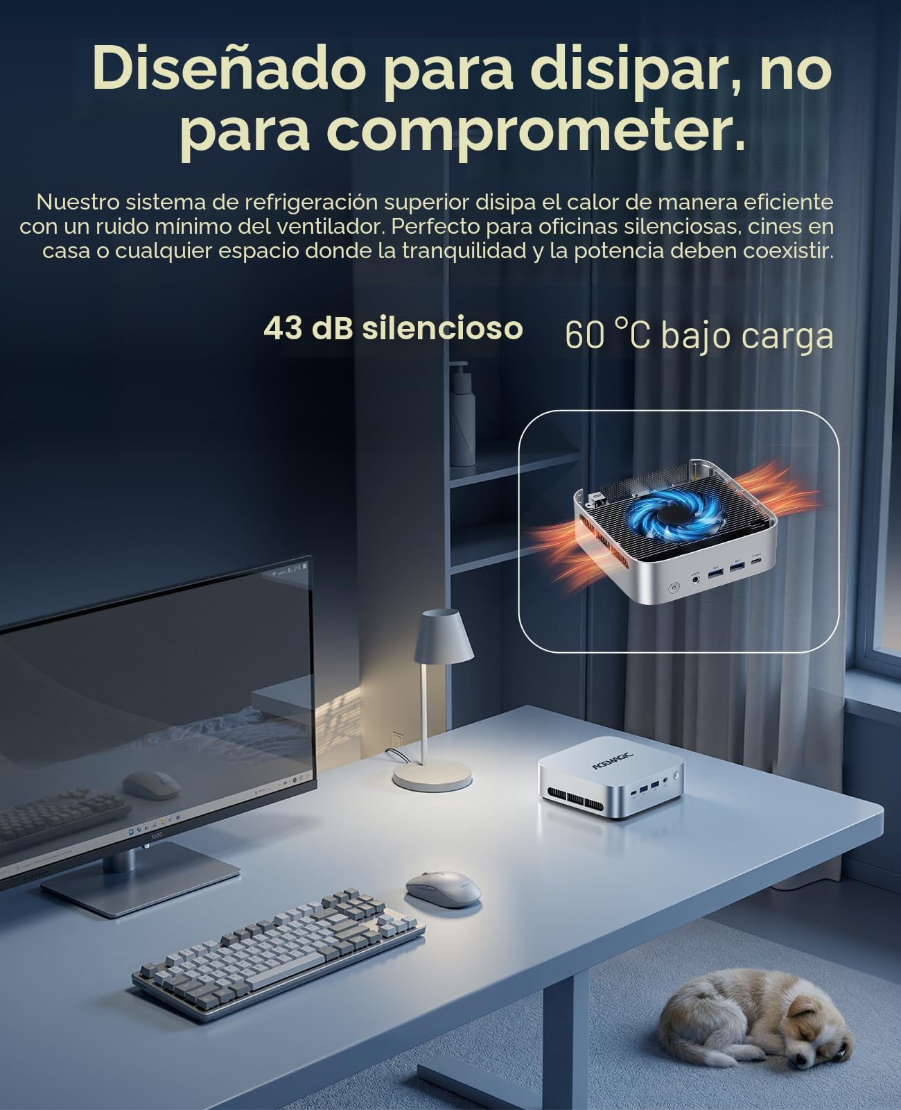 ACEMAGICIAN Kron Mini K1 Mini PC, AMD Ryzen R2544, Windows 11 Pro Mini PC(4C/8T,3.7 GHz), 8GB DDR4 256GB M.2 SSD, Mini Ordenador De Sobremesa para Negocios Oficina en Casa