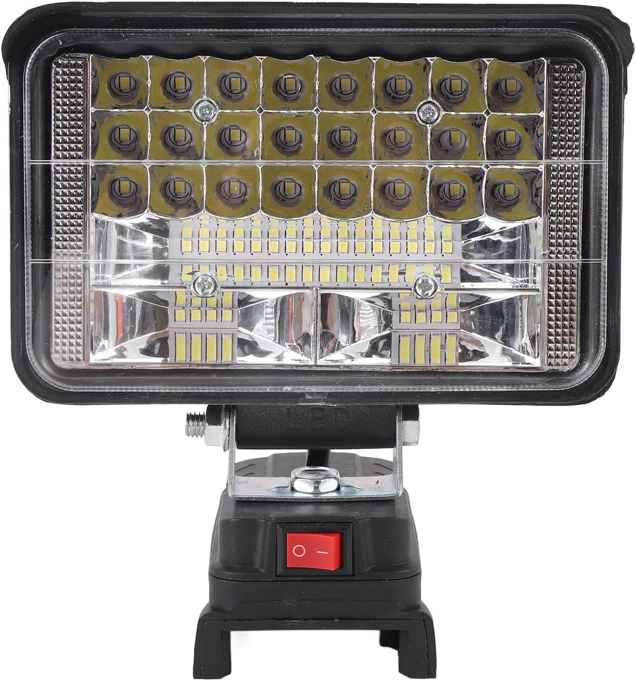 LED Work Light Portable Reable High Brightness Adjustable Angle Flood Light with Double USB Charging Ports for Camping Fishing Outdoor Activities Aluminum Alloy ABS 17x11cm