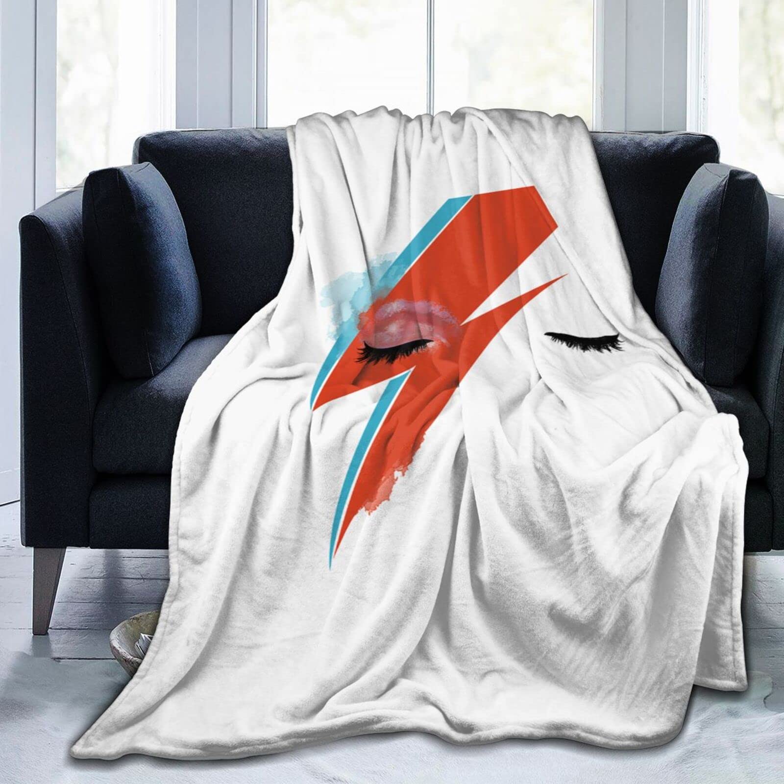 YINGD Flannel Throw Blanket Daiwai Boi David Bowie Throw Blanket Super Soft Lightweight Blankets Washable for Bed Sofa 125x100cm