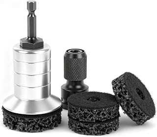 Wheel Hub Cleaning Tool, Brake Hub Resurfacing Kit with 3 Pads, Aluminum Alloy Holder & Adapter, Fits 1/2" Impact Wrench and Power Drill for Car Truck Maintenance