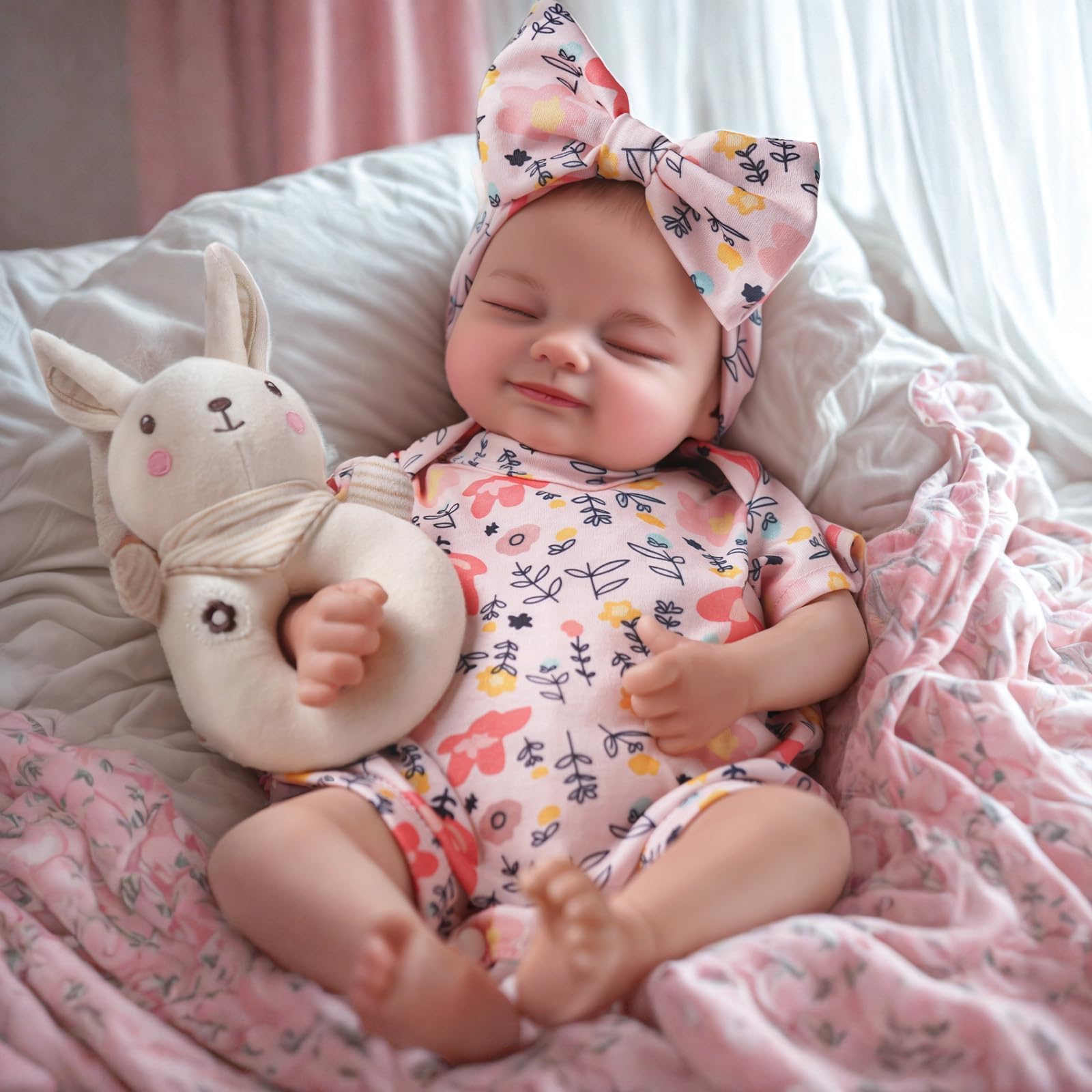 BABESIDE Muñeca Reborn Niña 43cm Realista Vinilo Suave con Accesorios
