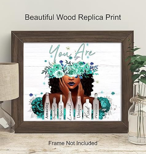 Miniatura 2 de Decoración de pared con afirmaciones positivas para mujeres negras - Decoración afroamericana - Arte de pared para niñas negras - Decoración de