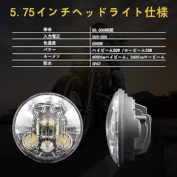 ハーレー用 5.75インチ DAYMAKER LEDヘッドライト DRL搭載 ハーレー純正□5-3/4インチ デーメーカー シグネチャー