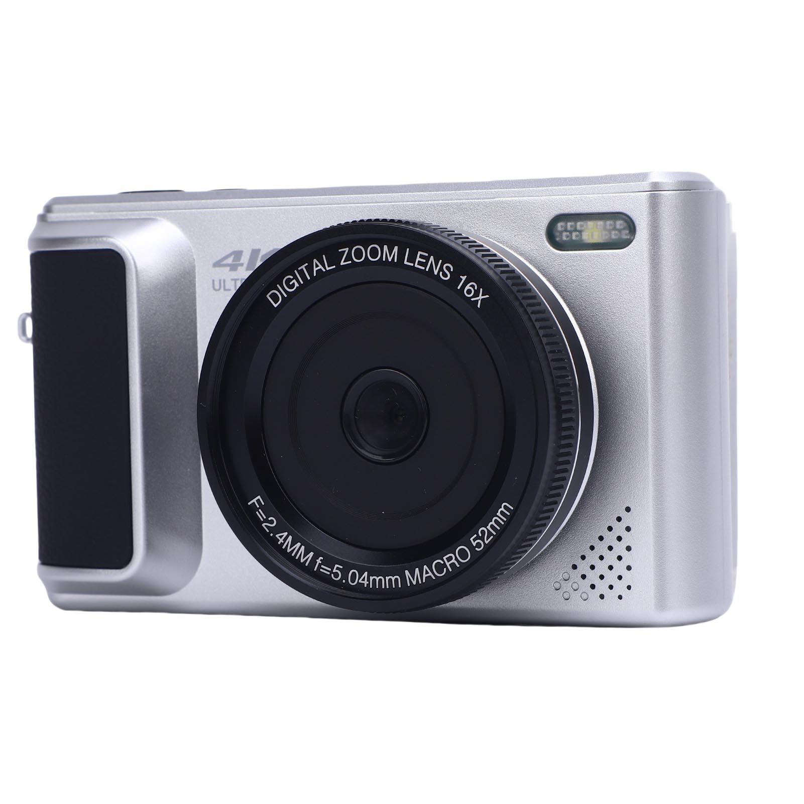 Jectse Camera Digitale 4K per Fotografia, Fotocamera da Vlogging da 64 MP con Schermo a Flip, Punto Zoom Digitale 16x e Scatto di Camara per Principianti per Principianti (SILVER)