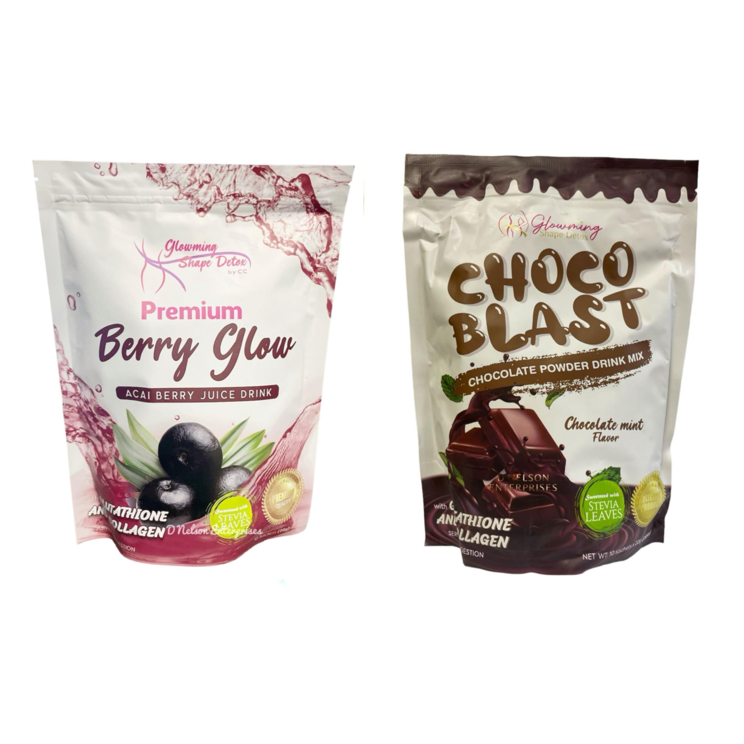 Generic Cris Cosmetics Premium Berry Glow Açaí Berry Drink & Choco Blast, 3.5 Ounce (Pack of 2)