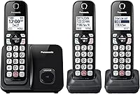 Panasonic KX-TGD813B Cordless Phone - Advanced Call Block, One-Ring Scam Alert, 3 Handsets, Large Display (Black)