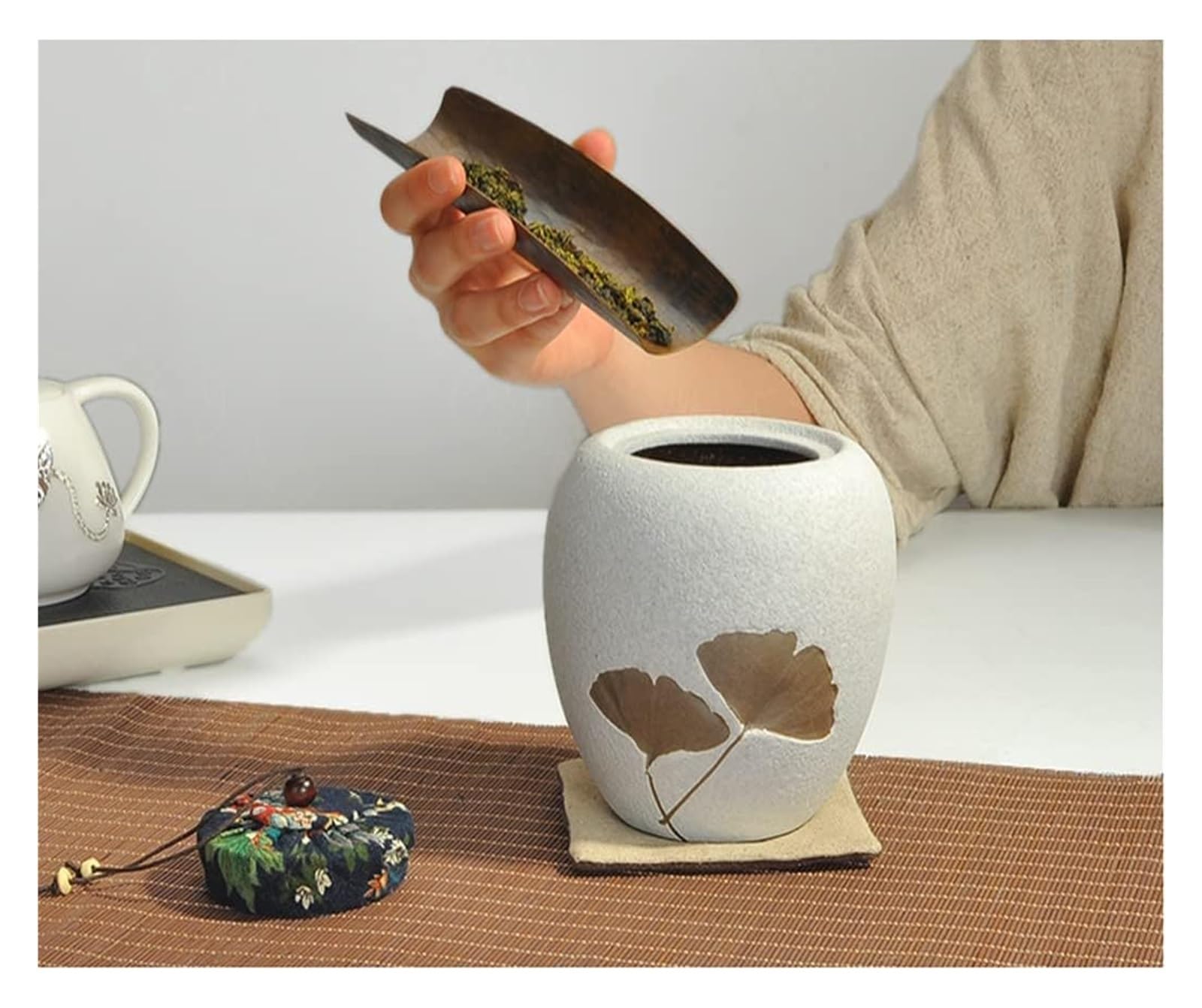 Słoiki z herbatą Retro ceramiczny pojemnik na herbatę Mały chiński słoik do przechowywania herbaty z pokrywką, dekoracja Tradycyjna chińska porcelana Luźne puszki na herbatę Puszki Pudełko na herbatę