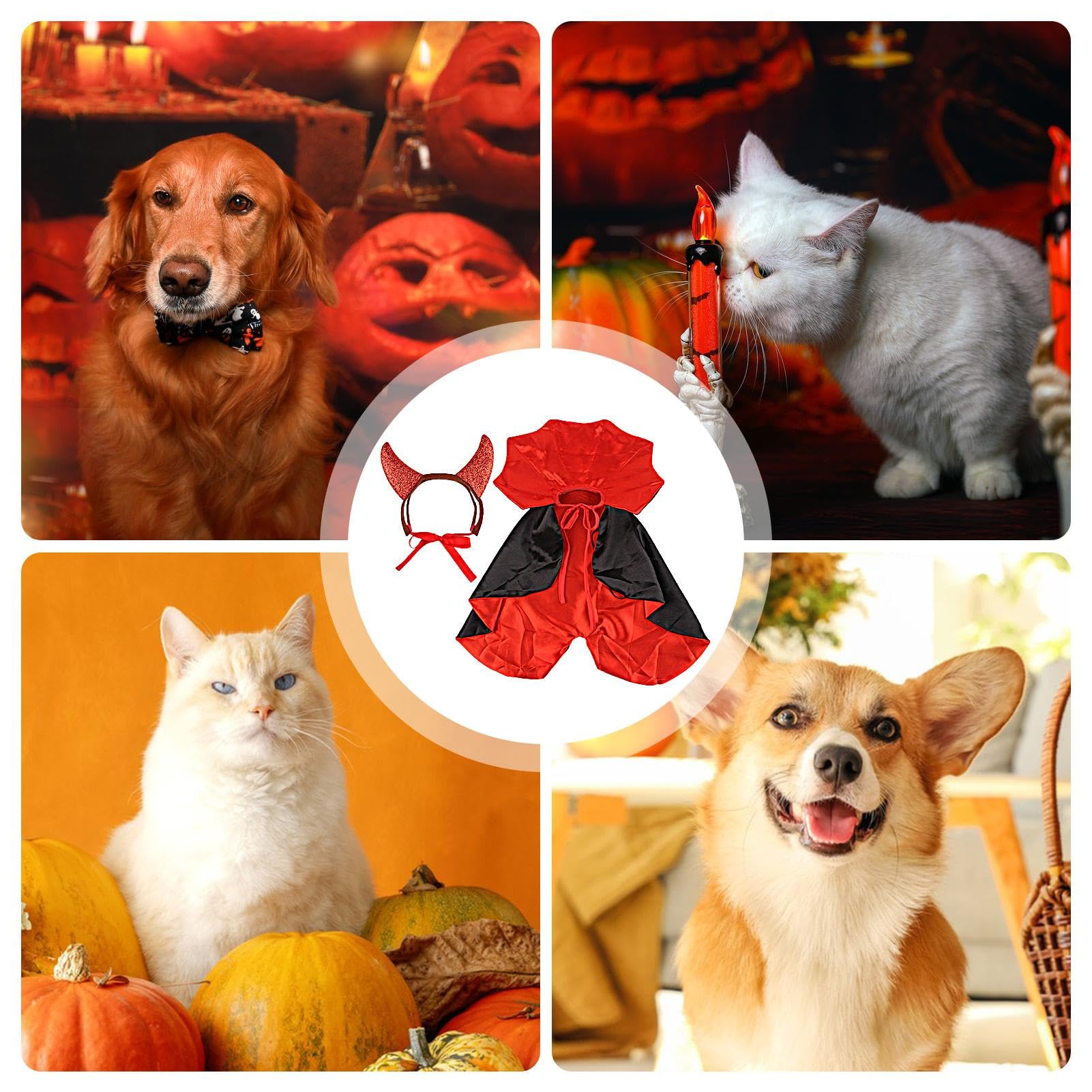 Costume De Vampire Chat Chien Halloween, Chien Dracula Comte Cape, Tenue De Cosplay Pour Animaux De Compagnie Inspirée Du Crépuscule, Cape De Démon Gothique Sorcier Uniforme Personnalisé - France