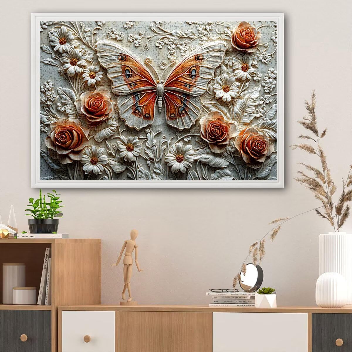 Puzzle 5000 elementów, motyle, kwiaty, 5000 elementów, drewniane puzzle dla dorosłych, trudna łamigłówka, gra logiczna dla całej rodziny, drewniane puzzle do dekoracji salonu, na prezenty, P-56