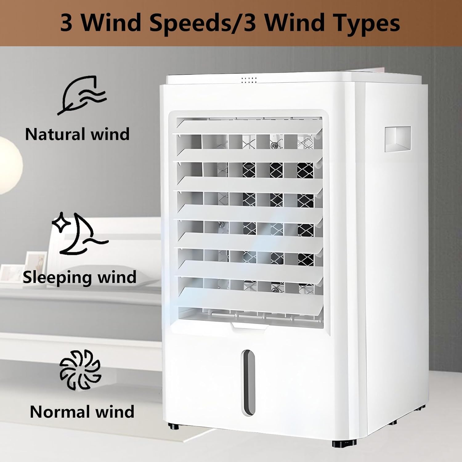 Portable Air Conditioners Evaporative Air Cooler with Remoter and Touch Screen Personal Mini AC Unit 3 Wind Speed 3 Modes 1-2-4H Timer for Hoom Office Car Van Camping 24VHomeCar