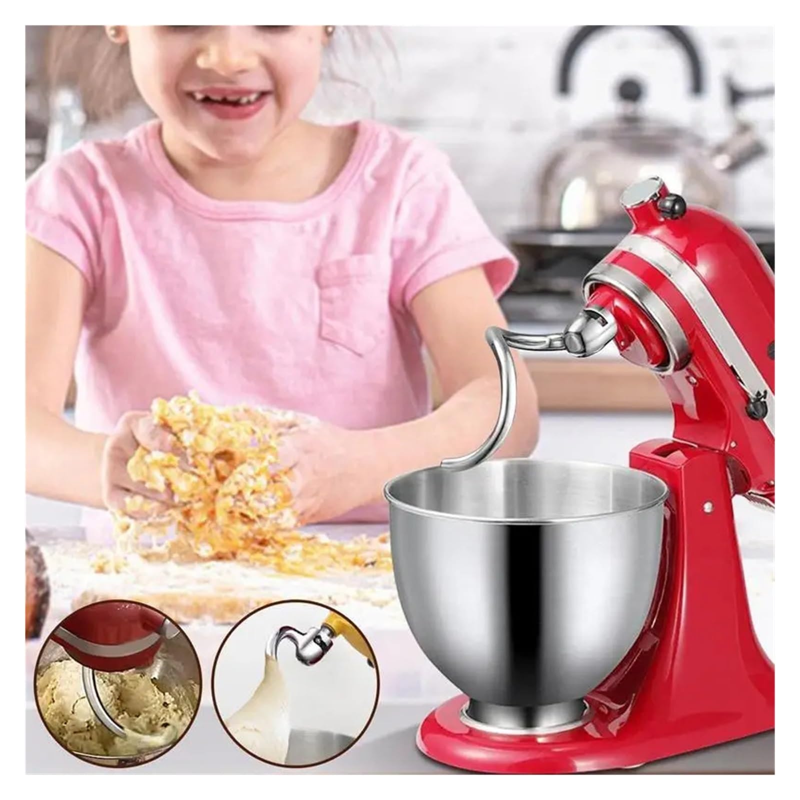 Gancho de Masa de Metal Compatible con Cocina KSM150 K45 K45SS KSM90 5QT 4.5QT Cabeza inclinable W10674618 Crochet