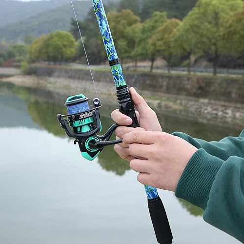 Miniatura 9 de Sougayilang Combos de caña de pescar y carrete con caña de pescar telescópica, carretes giratorios, bolsa de transporte de pesca para viajes, agua