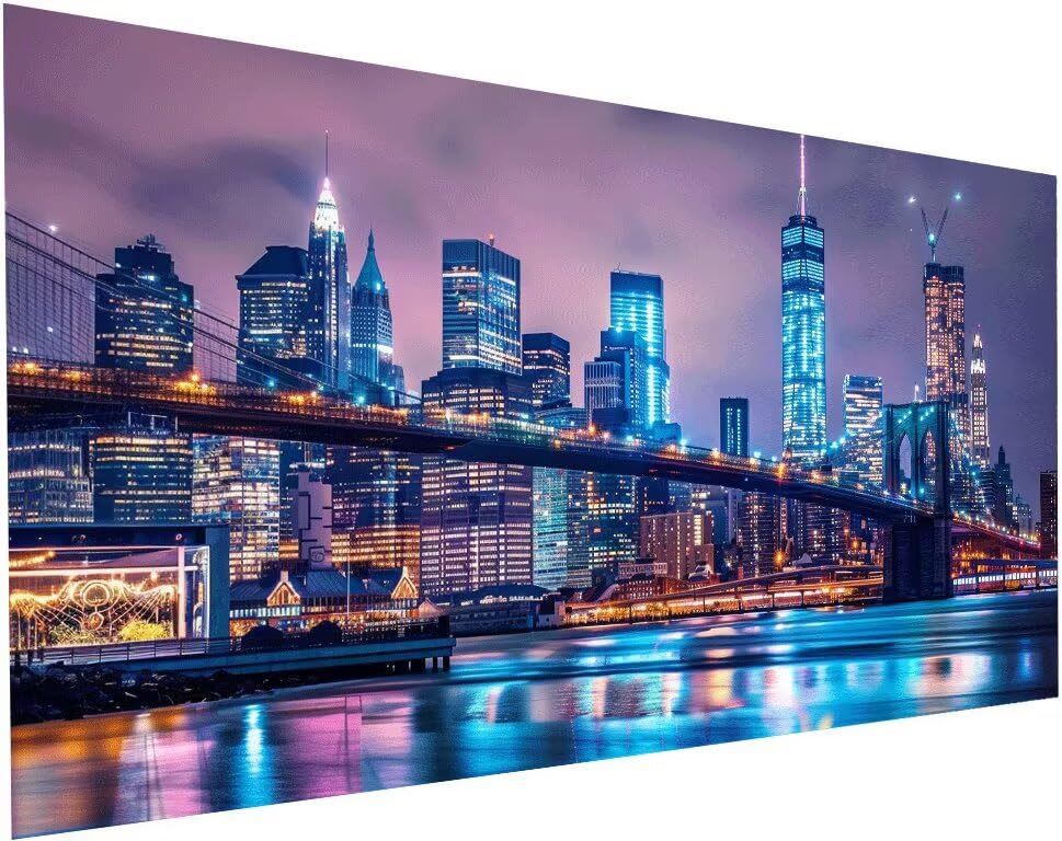 Kit Complet Peinture Diamant Ville XXL 70x140 cm pour Relâcher le Stress Adulte