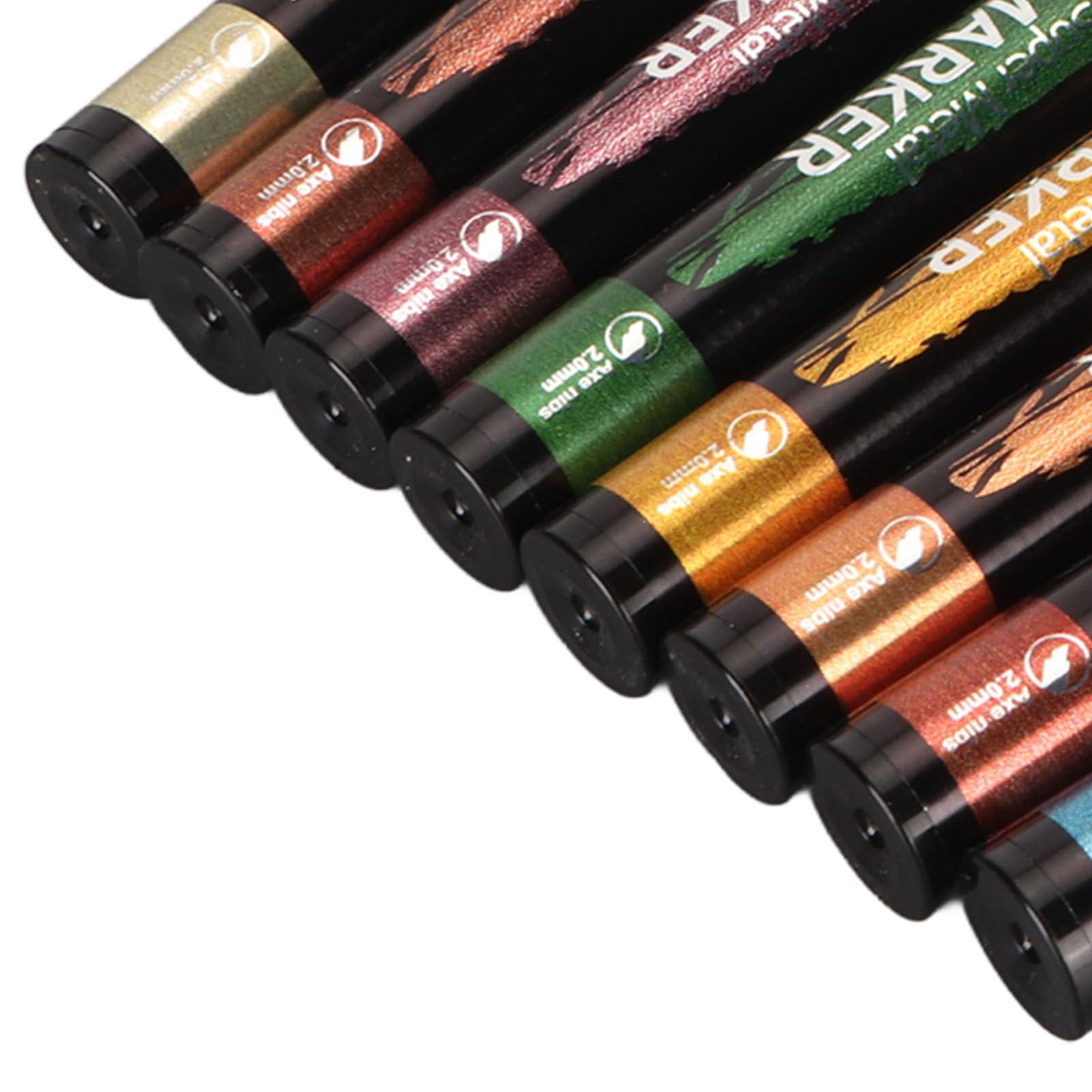 Set di 8 pennarelli metallici, pennarelli per pittura metallizzata, pennarelli per pittura metallizzata multiuso impermeabili Colorfast con punta fine per la riparazione di
