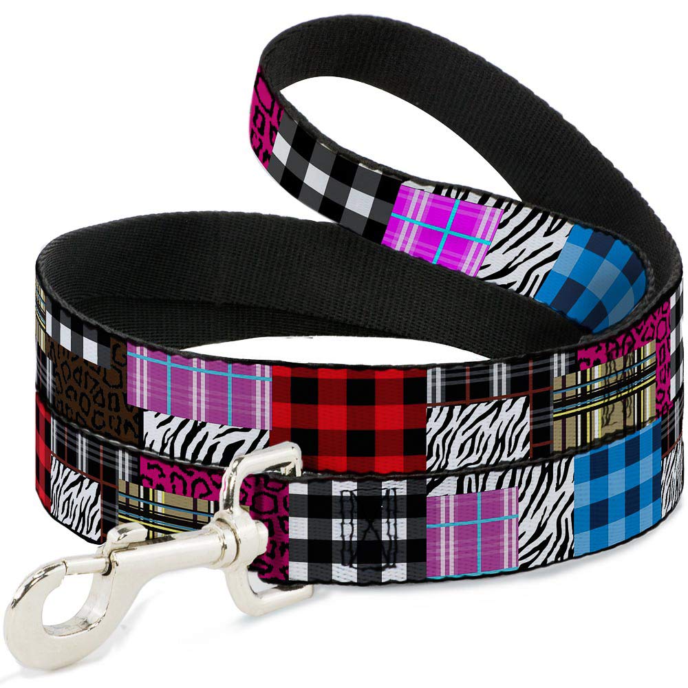 Laisse pour chien Buckle Down imprimé écossais léopard sangle large 38mm